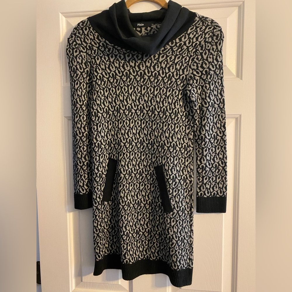 Cute cowl neck sweater dress